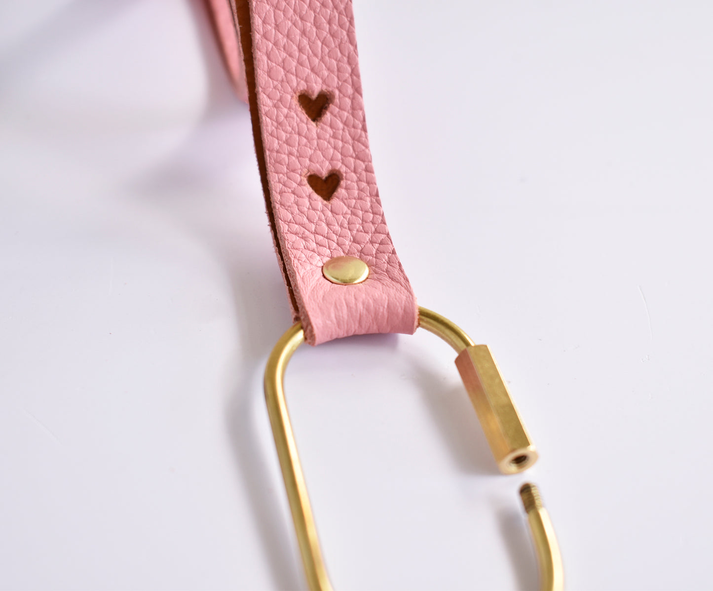 Leather Keychain – Rose/Caramel