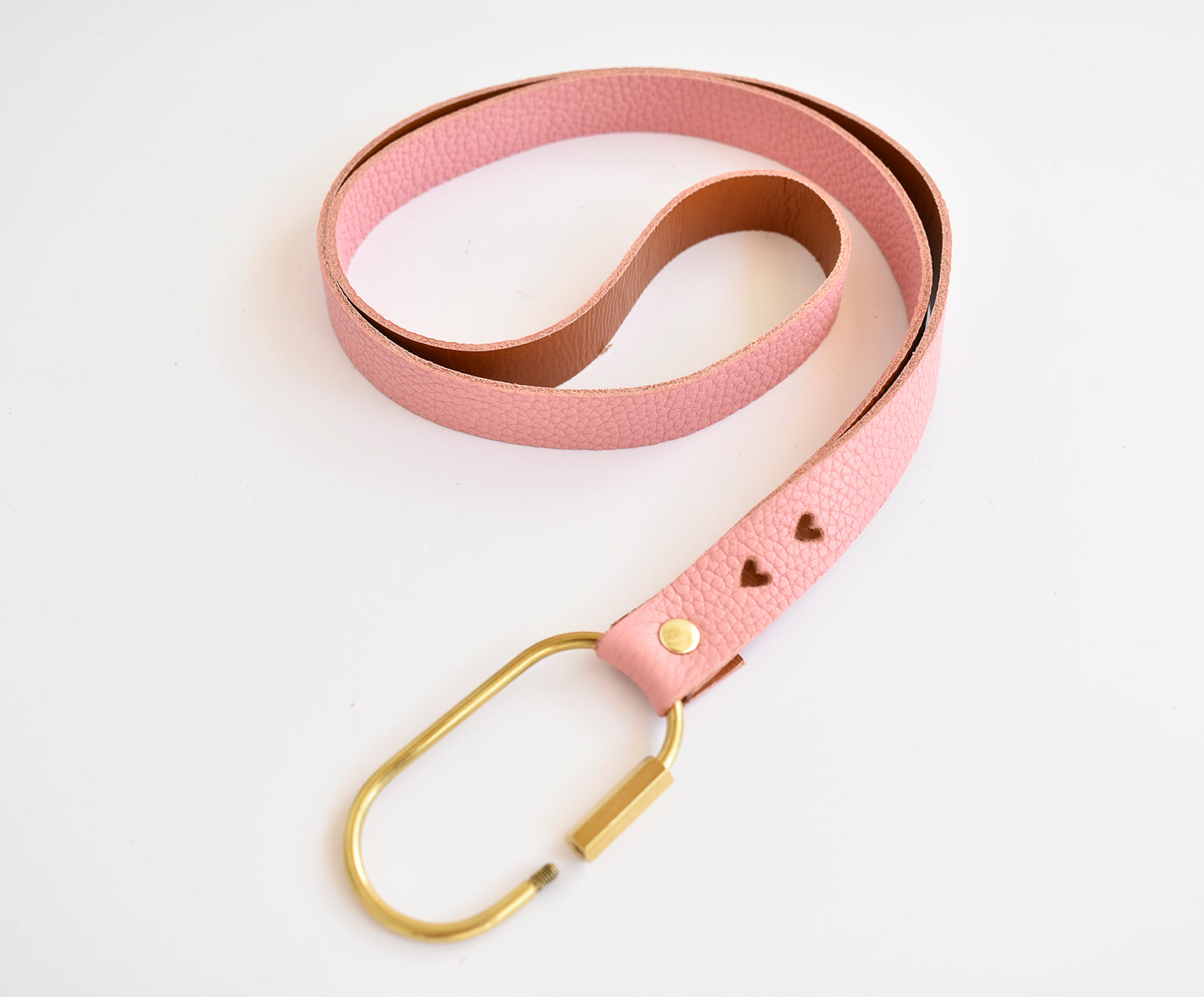 Leather Keychain – Rose/Caramel