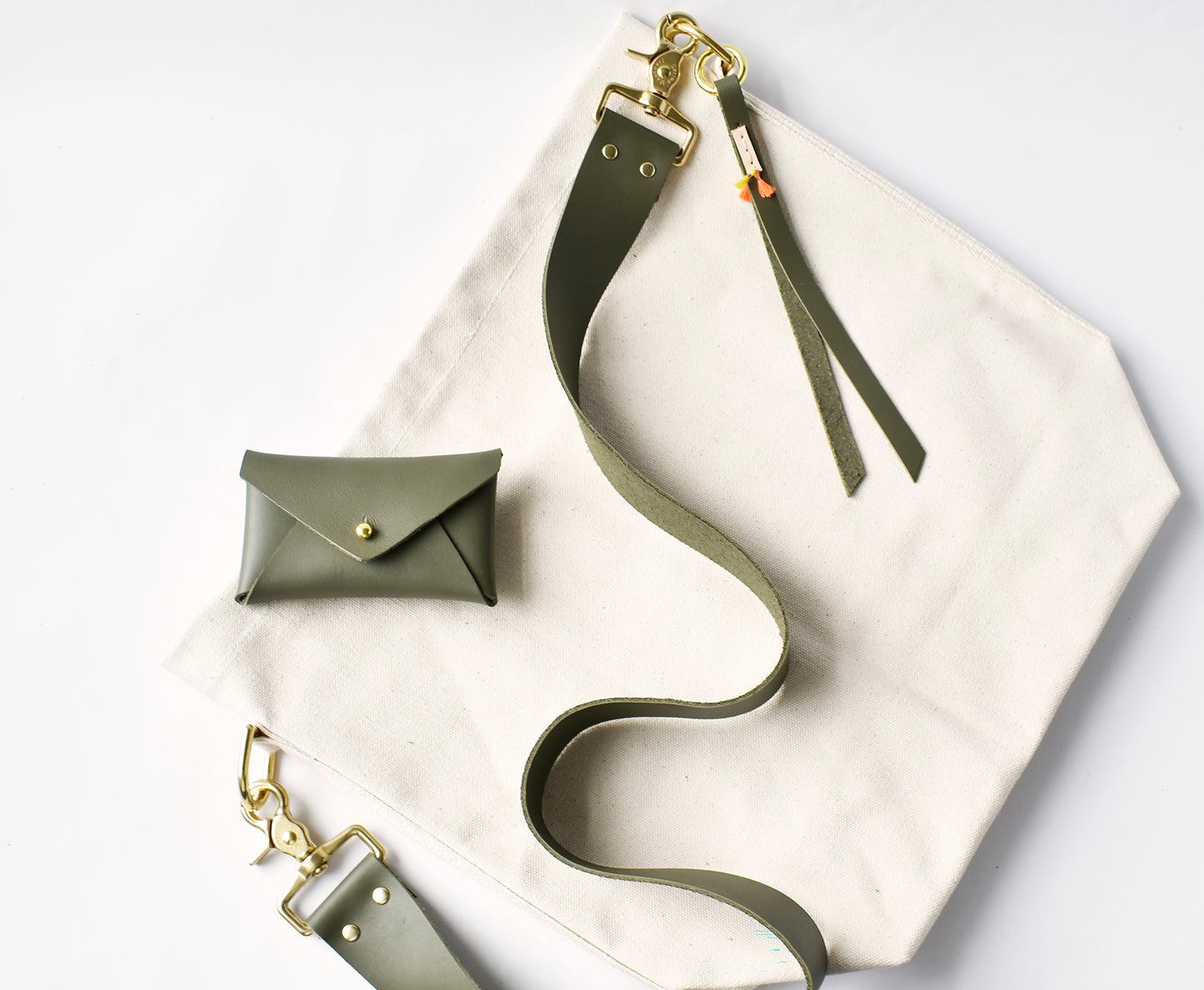 Leather Small Wallet- Army