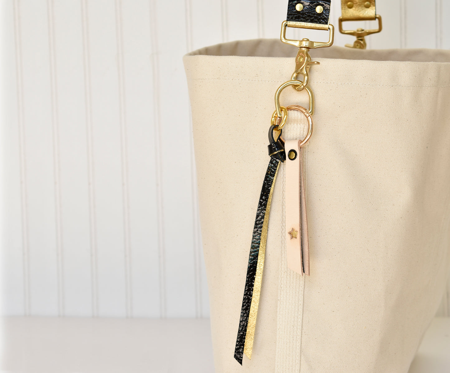 Leather Strap- Reversible Black/Gold