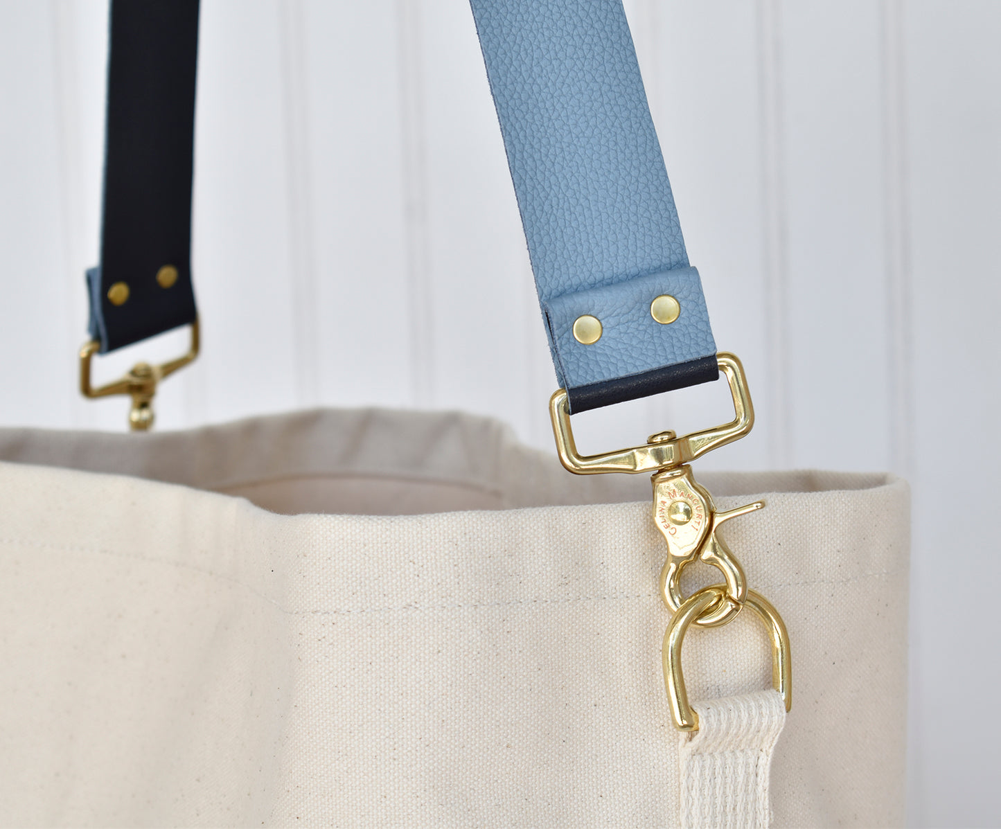 Leather Strap- Reversible Denim/Navy