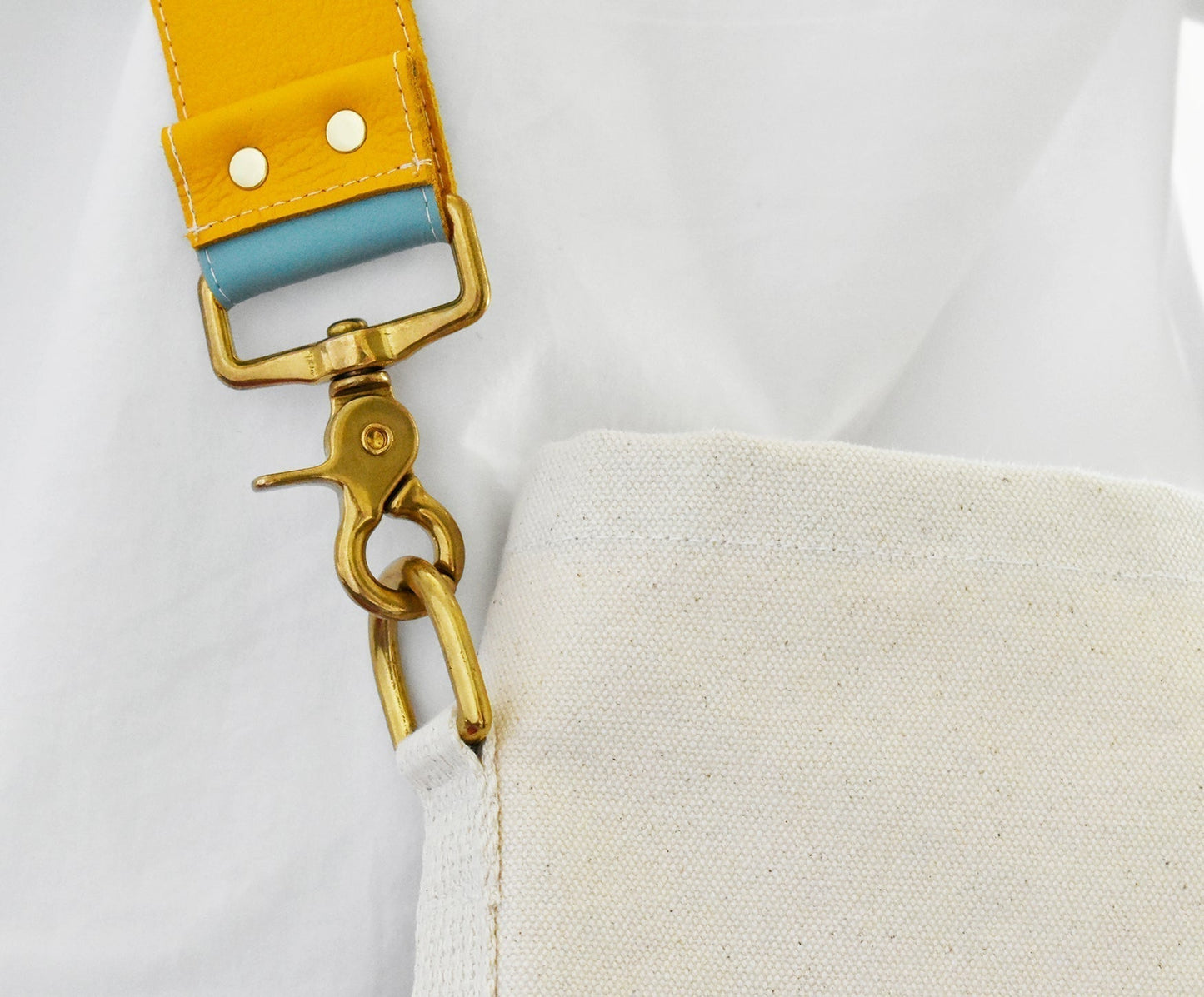 Leather Strap- Reversible Mustard & Turquoise