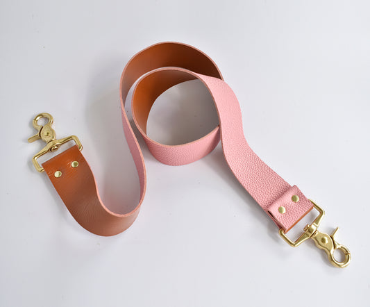 Leather Strap- Reversible Rose/Caramel