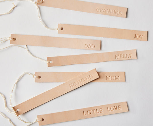 Leather Tags- Personalized - celina mancurti - Leather tags - MOM - -Make your stockings special