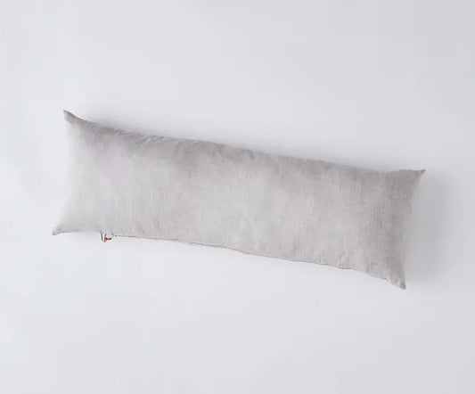 Linen Body Pillow - celina mancurti - pillow - Oatmeal - -pink - white-navy - oatmeal