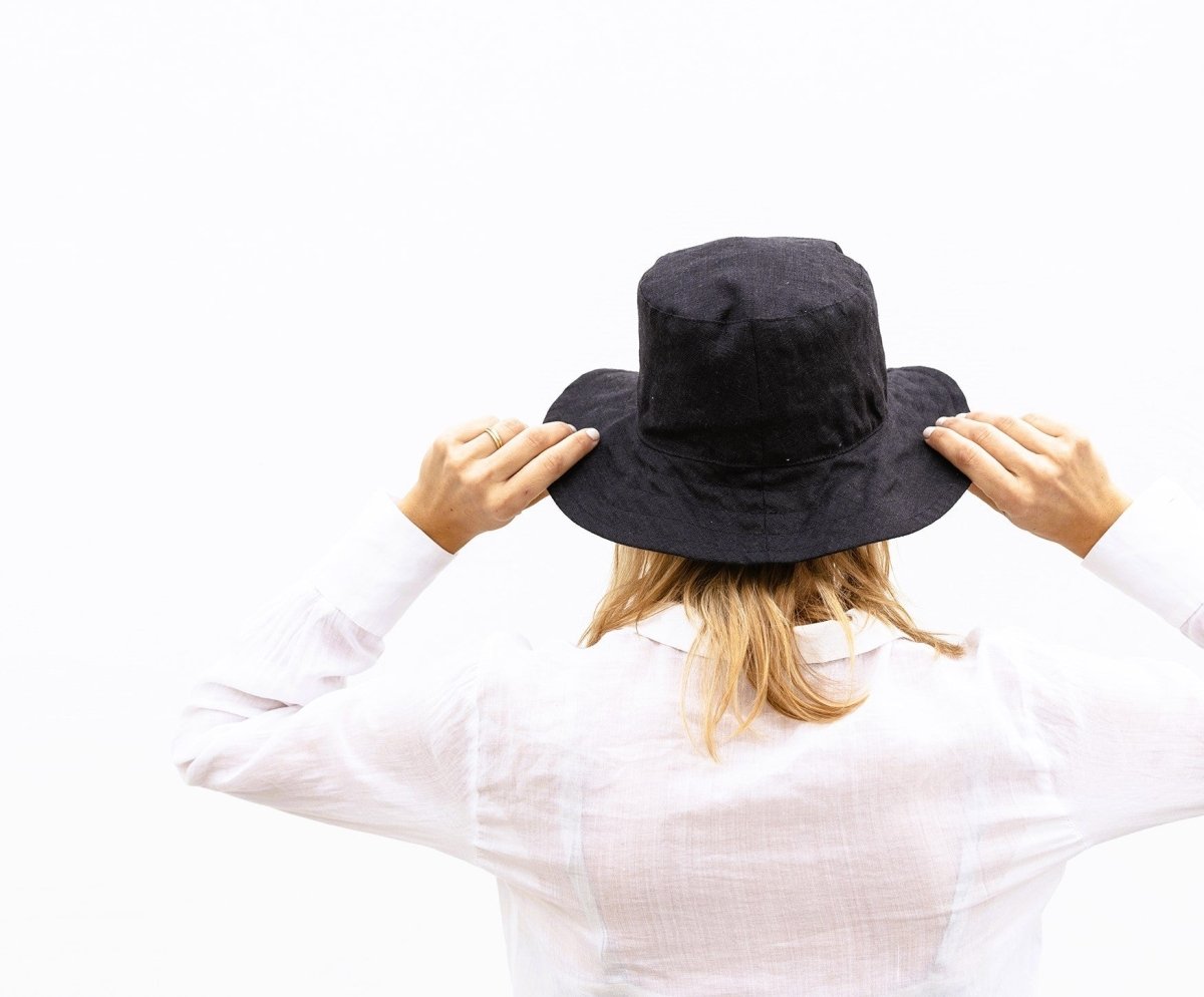 Linen Bucket Hat - celina mancurti - Hat - Black - -Pick Your Color