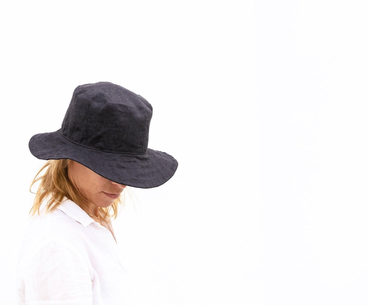 Linen Bucket Hat - celina mancurti - Hat - Black - -Pick Your Color