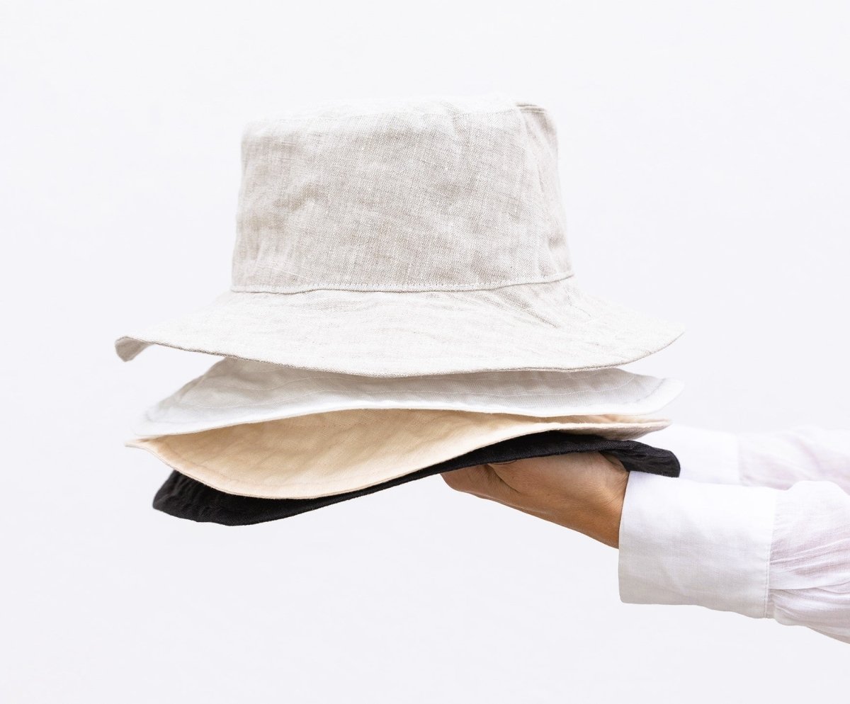 Linen Bucket Hat - celina mancurti - Hat - Black - -Pick Your Color