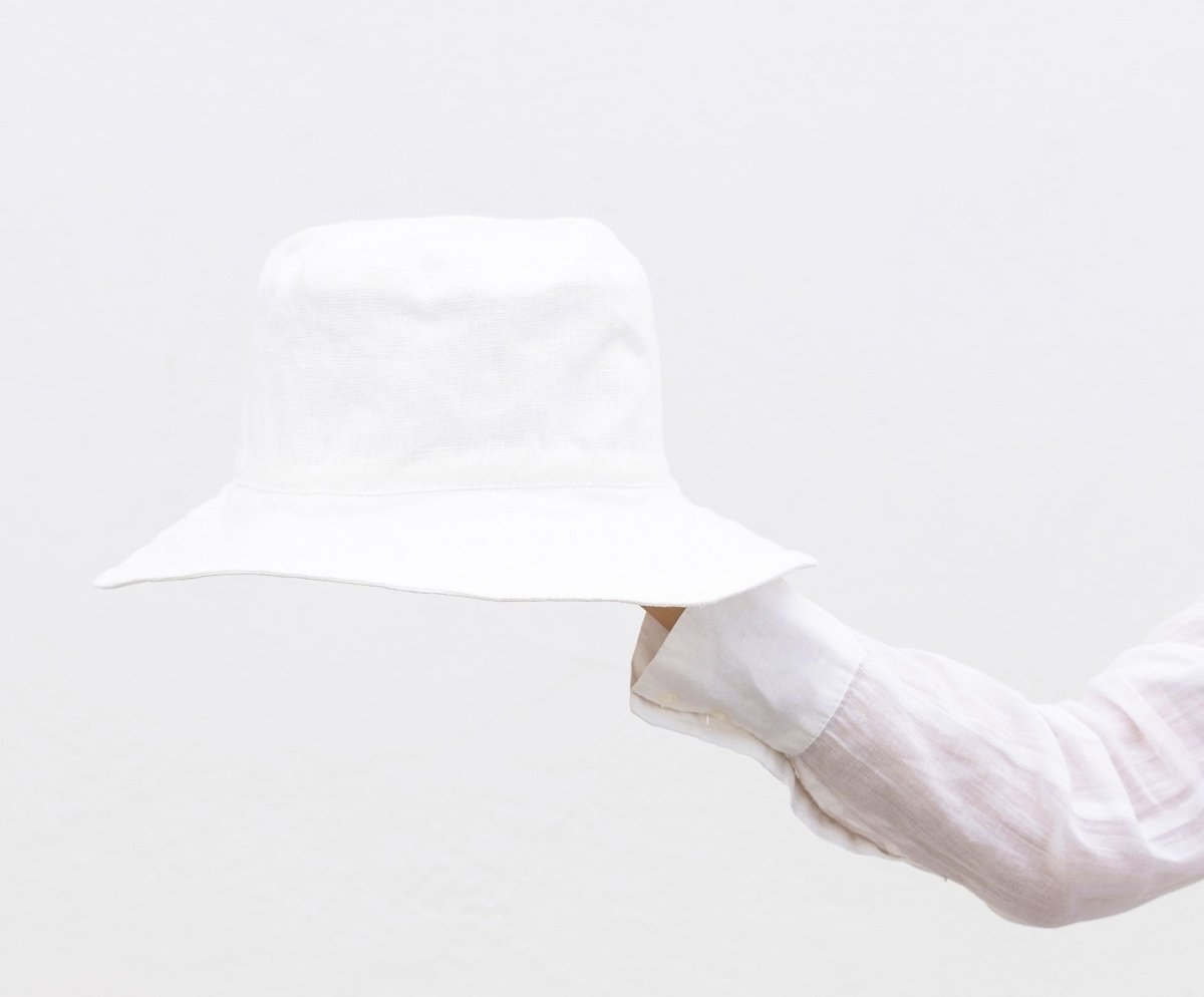 Linen Bucket Hat - celina mancurti - Hat - White - -Pick Your Color