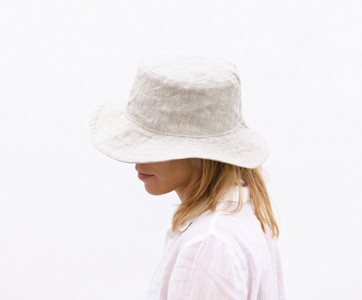 Linen Bucket Hat - celina mancurti - Hat - White - -Pick Your Color