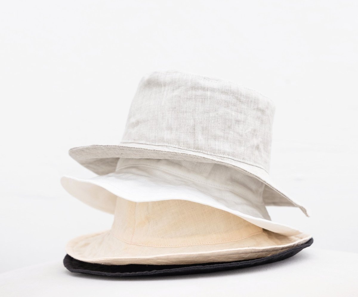 Linen Bucket Hat - celina mancurti - Hat - Oatmeal - -Pick Your Color