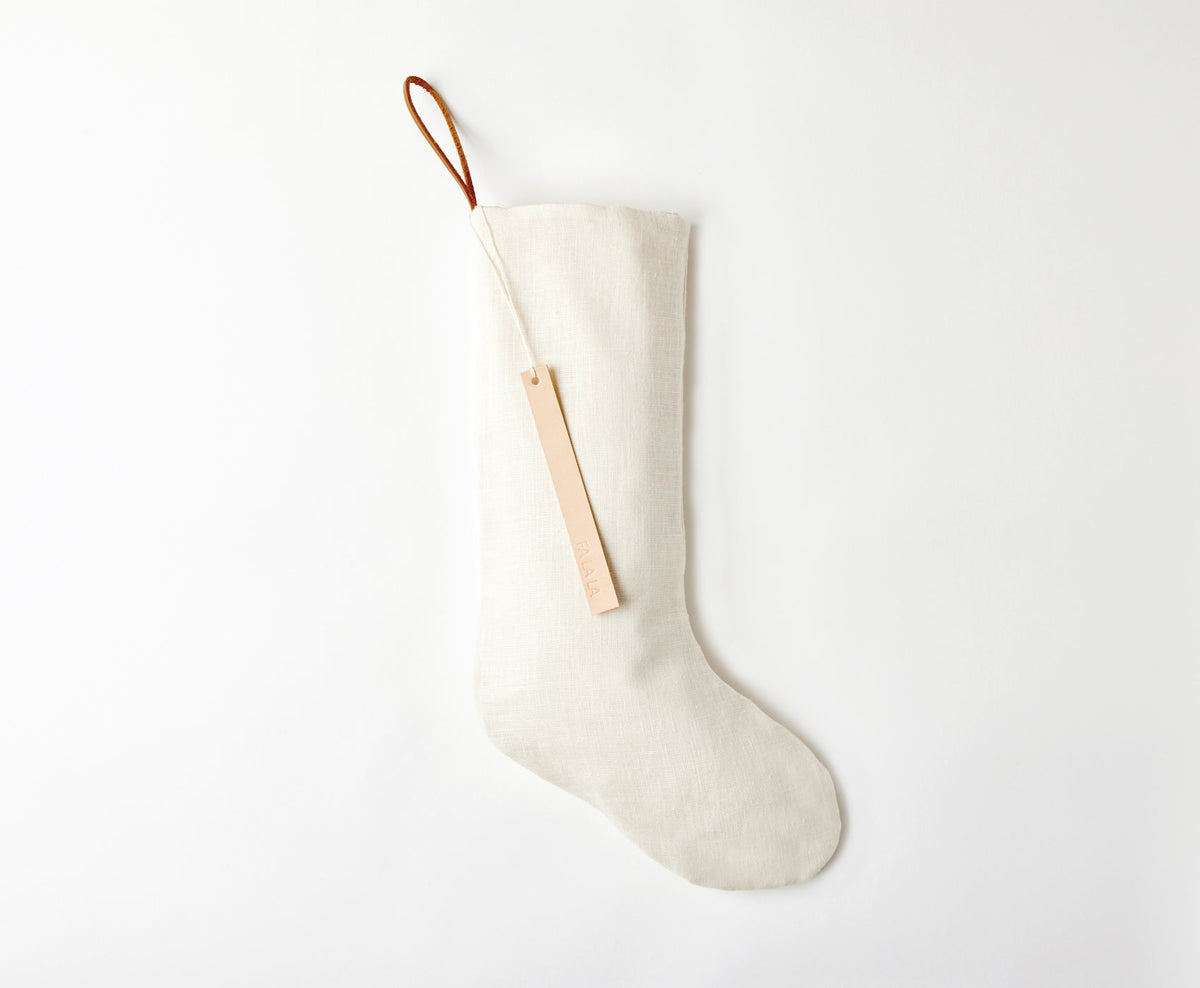 Personalized Linen Stocking - celina mancurti - Christmas stocking - Ivory -MOM -Personalized Stockings