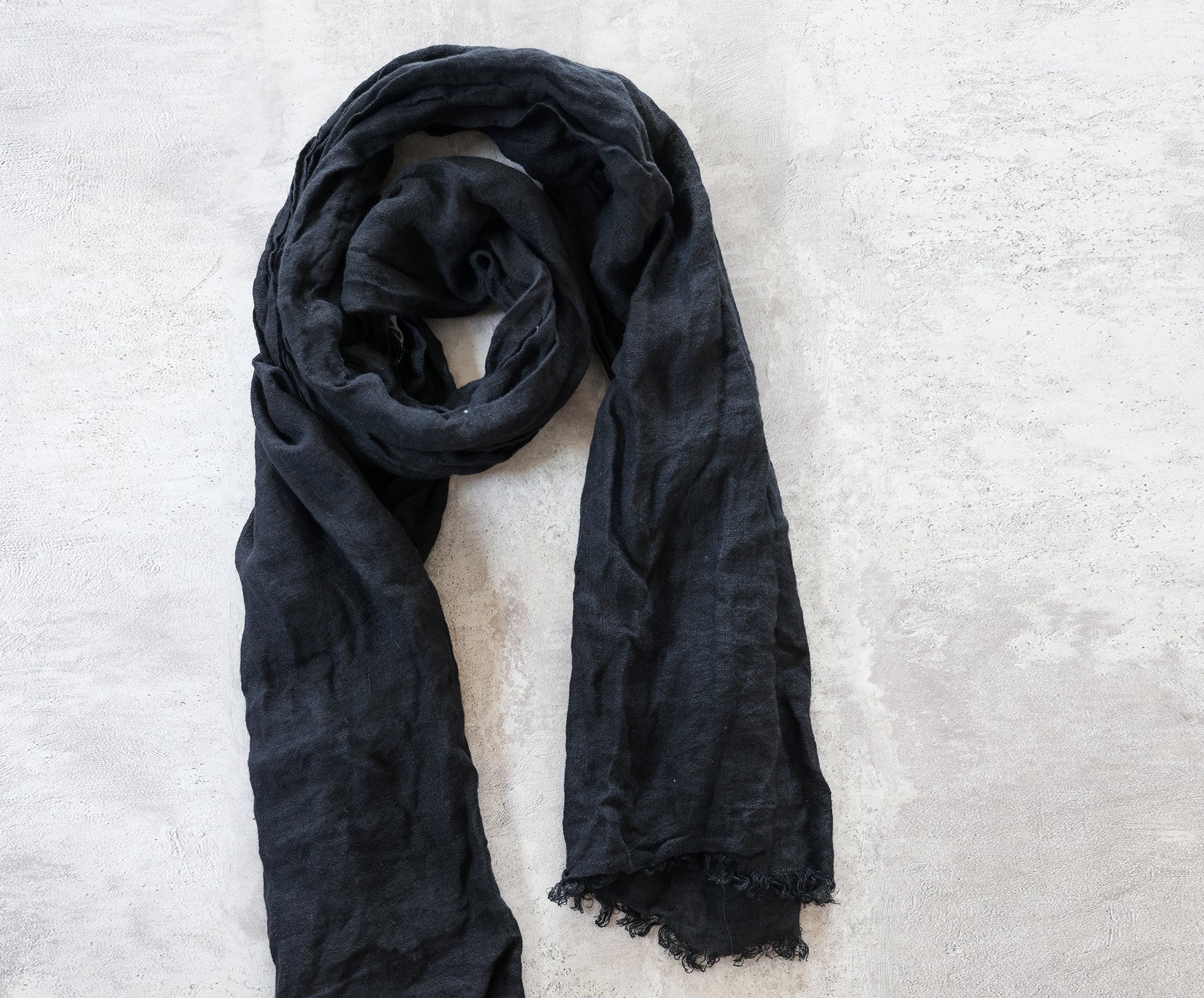 Linen Scarf- 4 Colors - celina mancurti - scarf - Black - -Softer linen ever