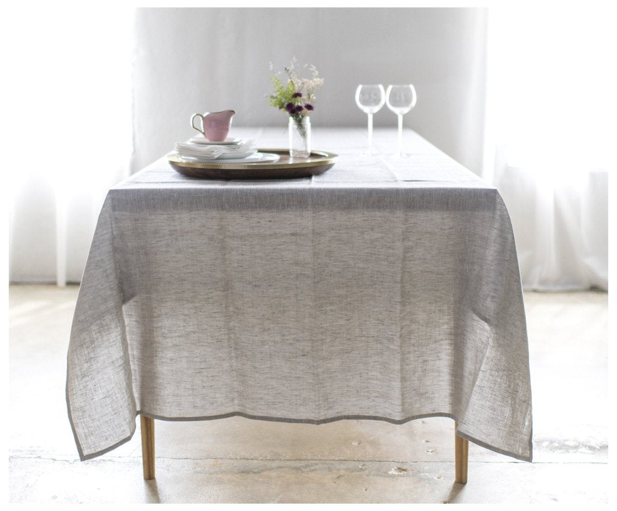 Linen Tablecloth - Oatmeal - celina mancurti - tablecloth - 56 x 56 inches - -many sizes