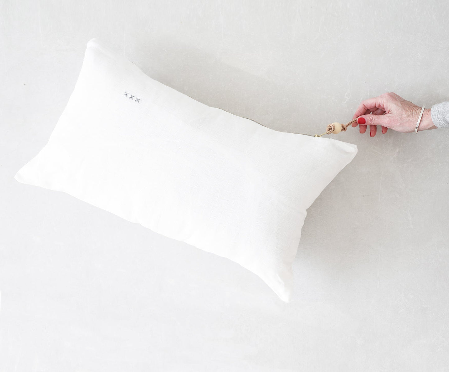 Lumbar Linen Pillow - Off White - celina mancurti - pillow - Cover + Insert - -XXX