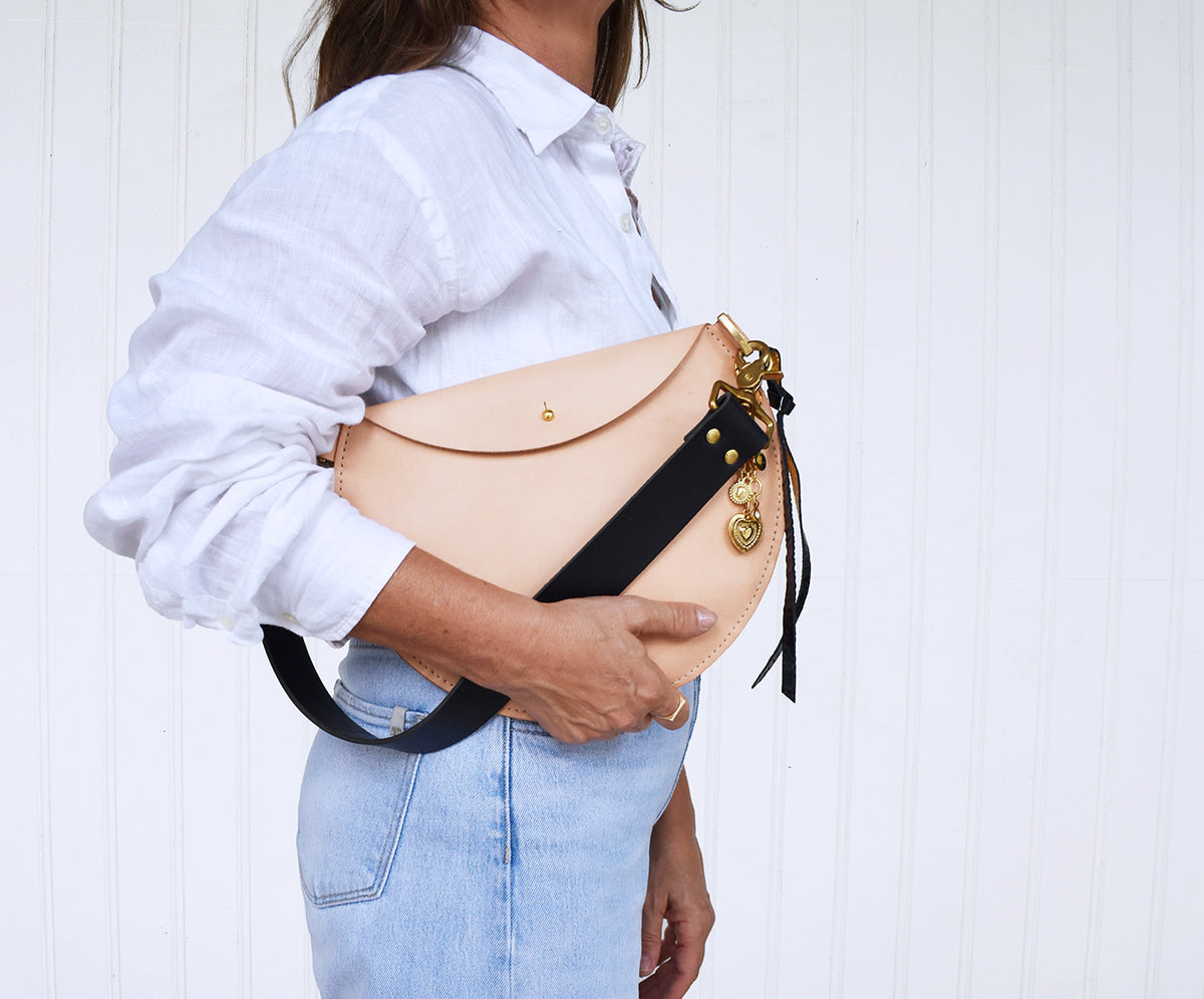 Luna Leather Bag- Black Strap