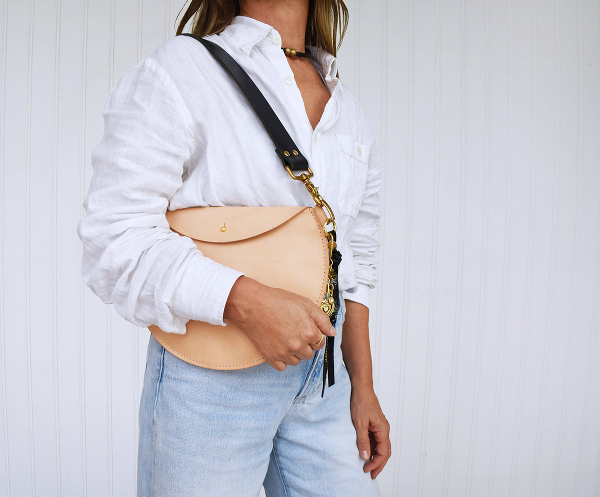 Luna Leather Bag- Black Strap