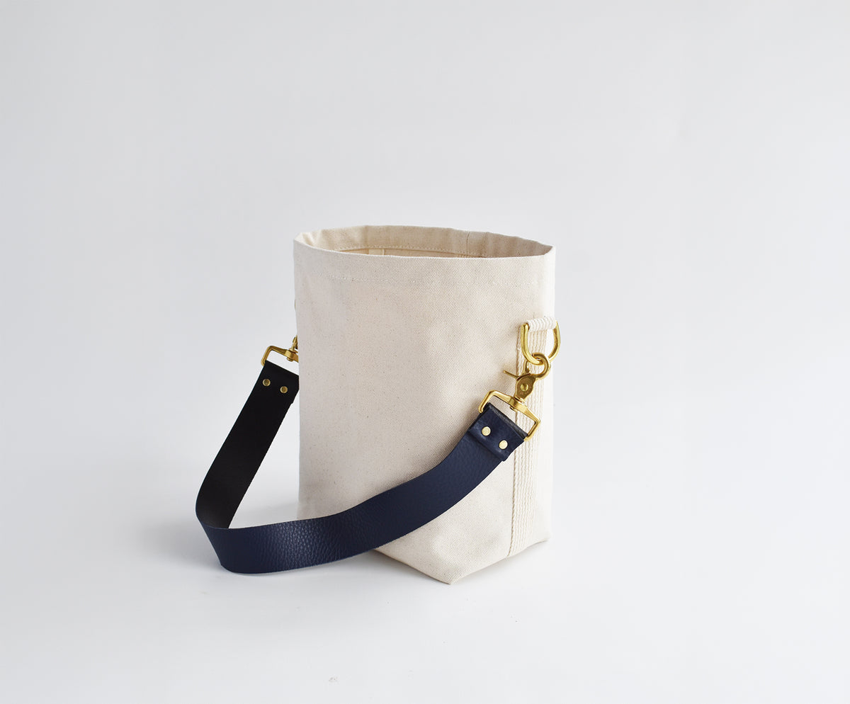 Mini Canvas Tote Bag with Leather Strap- Many Colors