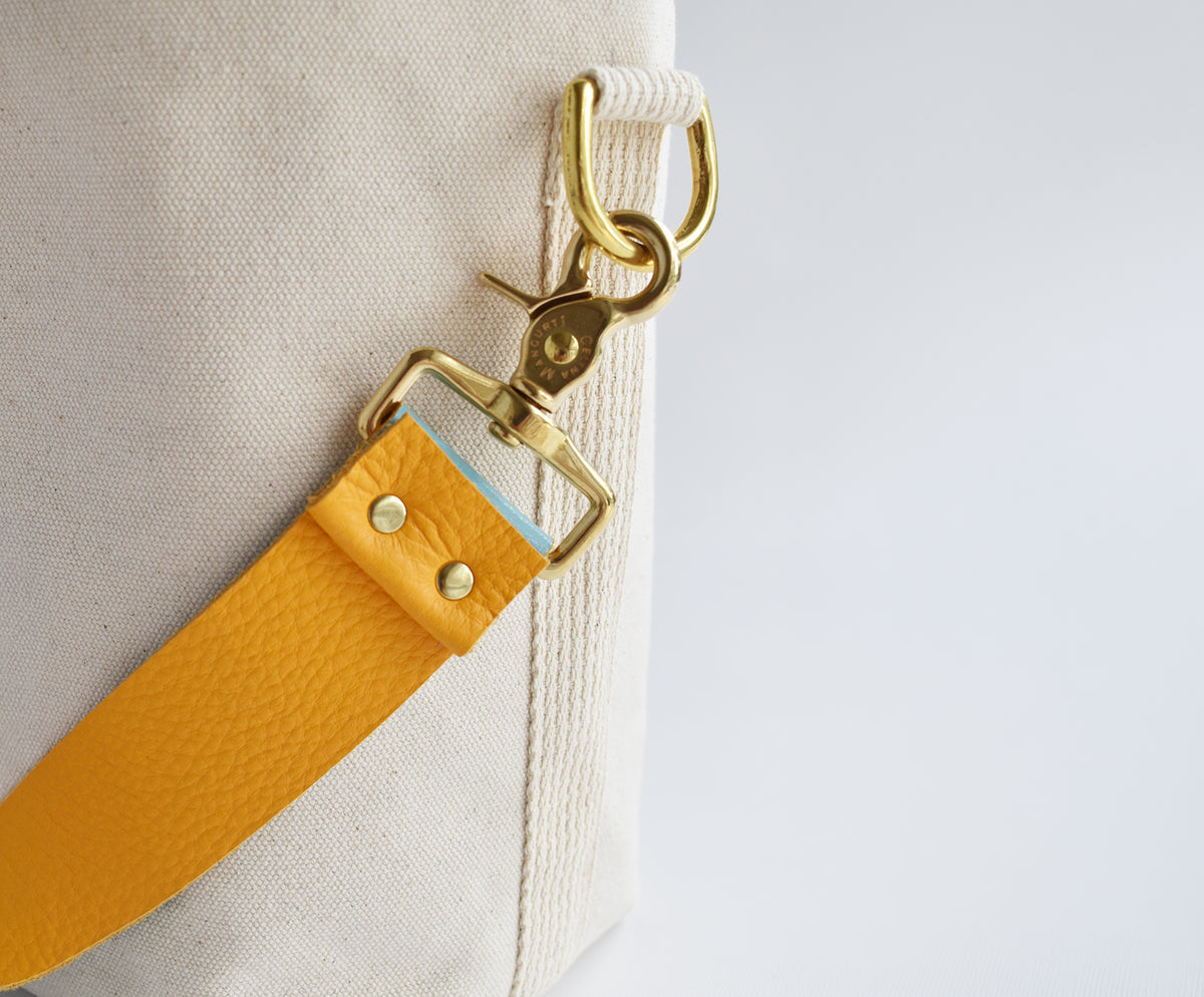 Mini Canvas Tote Bag with Leather Strap- Many Colors