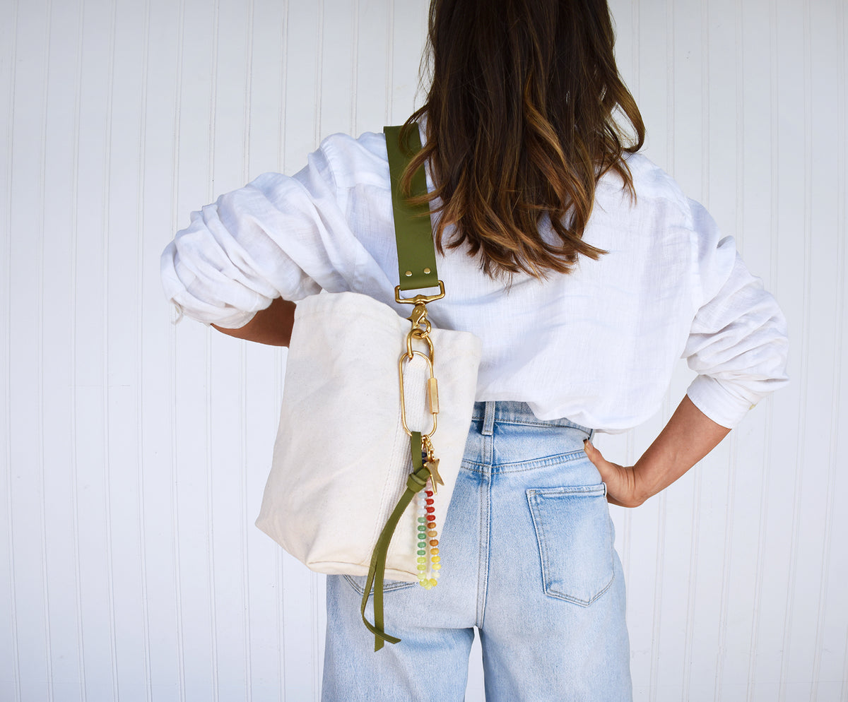 Mini Canvas Tote Bag with Leather Strap- Many Colors