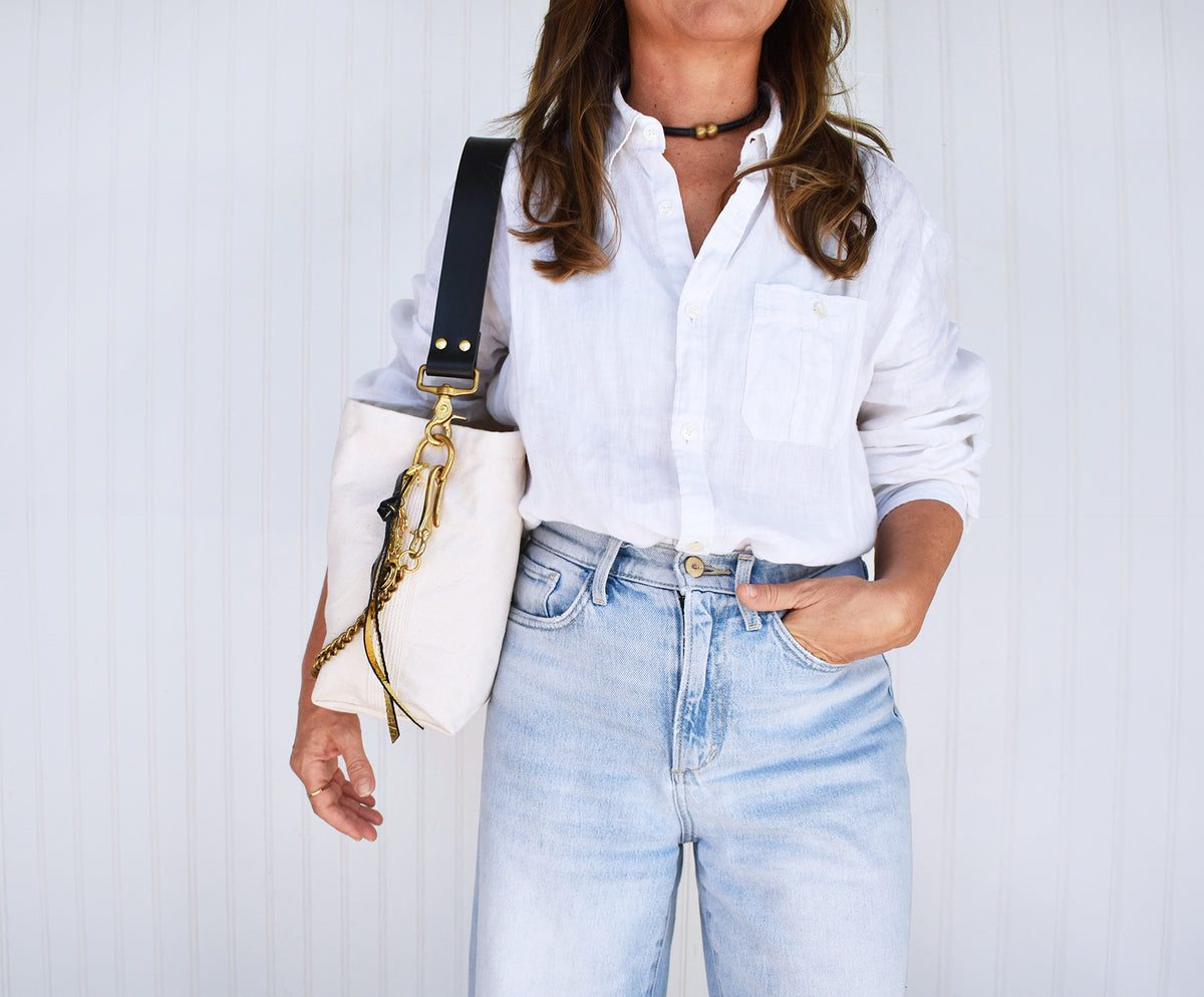 Mini Canvas Tote Bag with Leather Strap- Many Colors