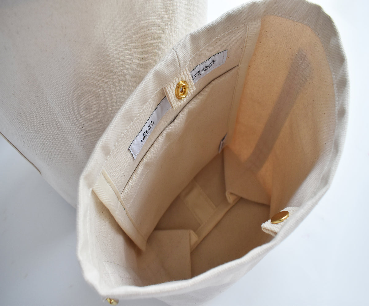 Mini Canvas Tote Bag with Leather Strap- Many Colors