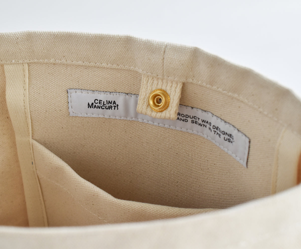 Mini Canvas Tote Bag with Leather Strap- Many Colors