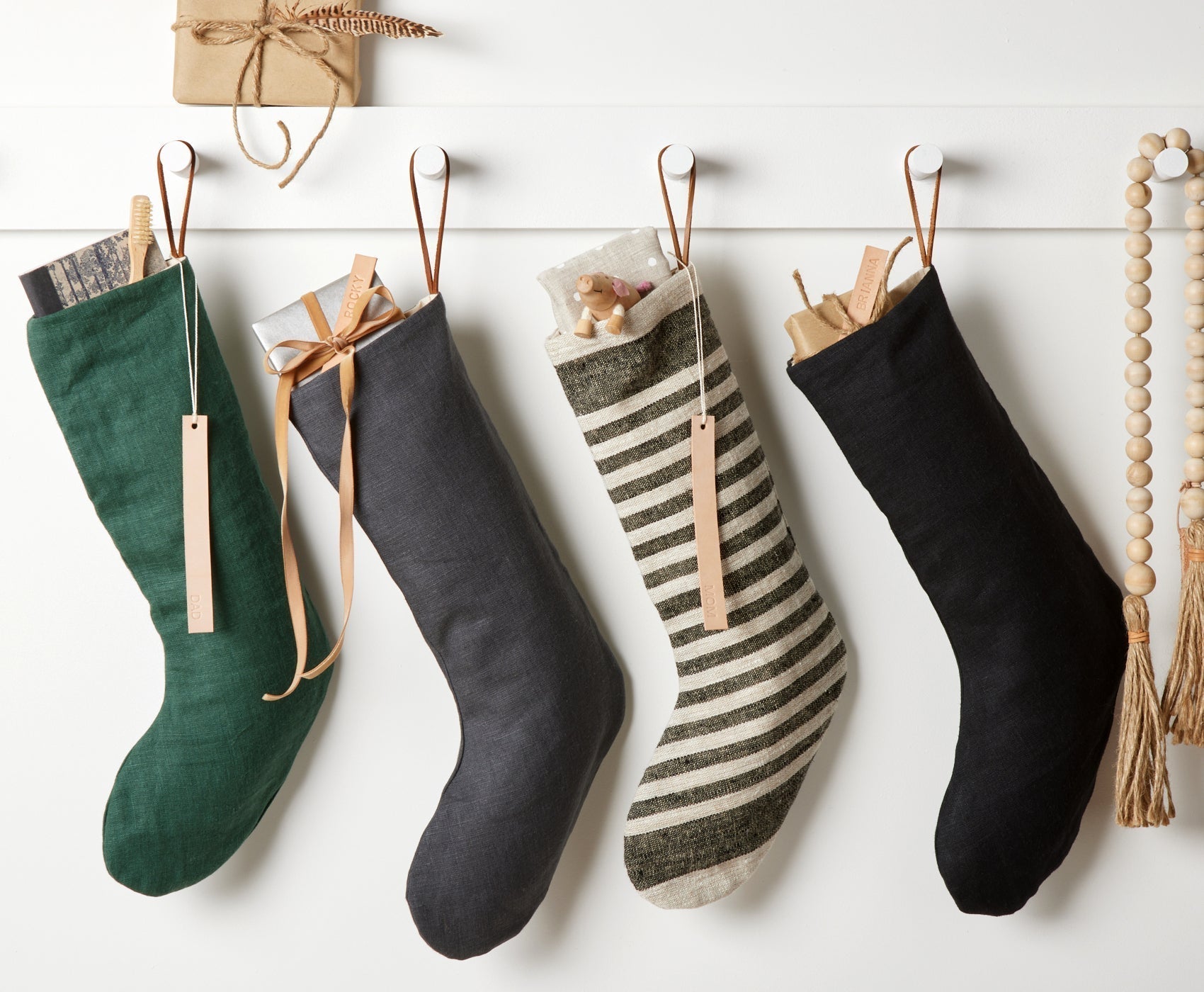 Leather Tags- Personalized - celina mancurti - Leather tags - MOM - -Make your stockings special