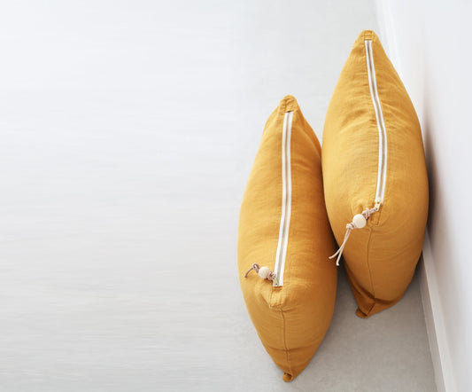 Mustard Washed Linen Pillow