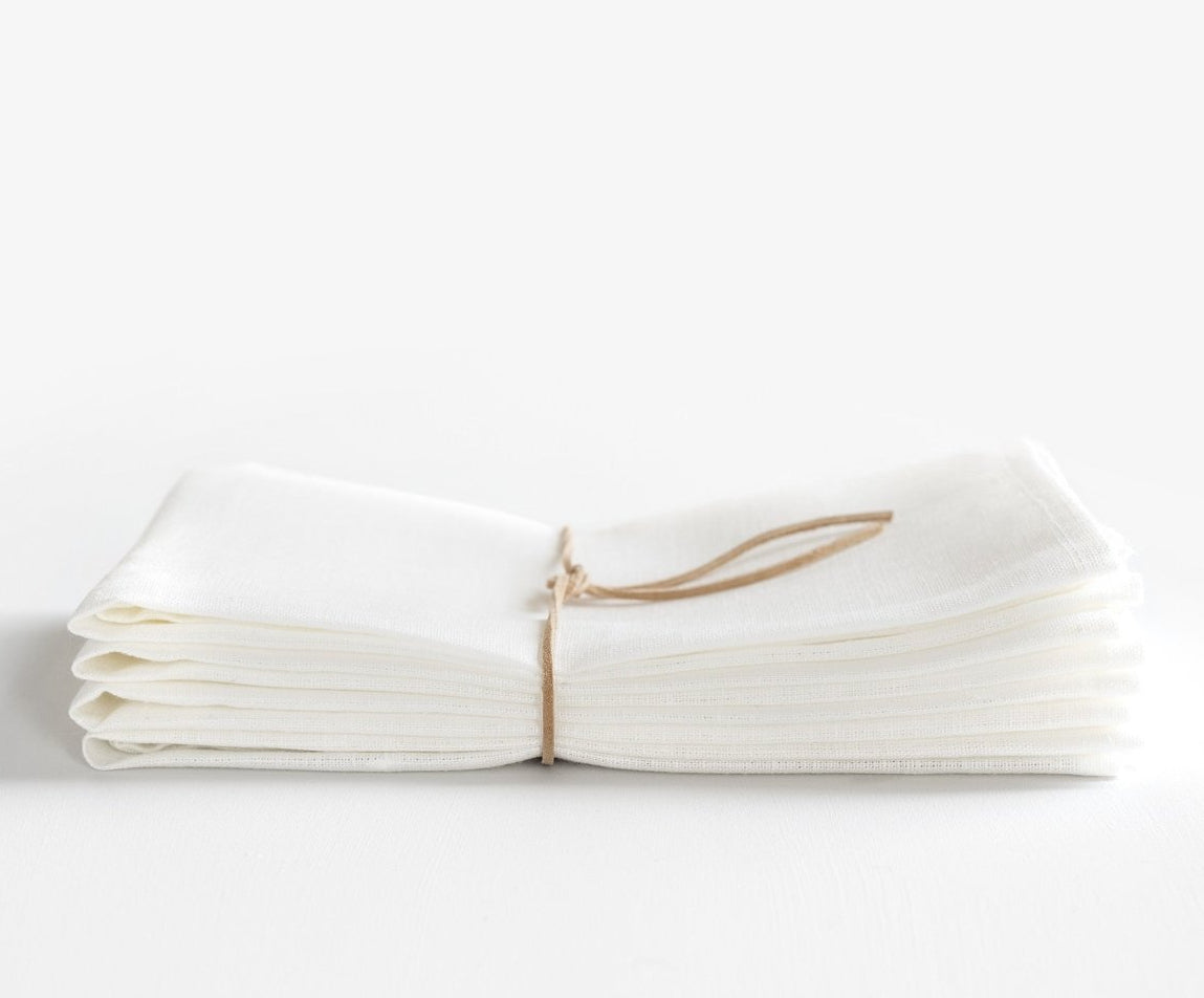Heirloom Napkins - Off-white Linen - celina mancurti - napkins - -set of 4