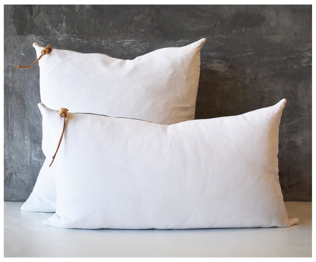 Off-white Washed Linen Pillow - celina mancurti - pillow - 20 X 20 INCHES -Cover ONLY -square & lumbar