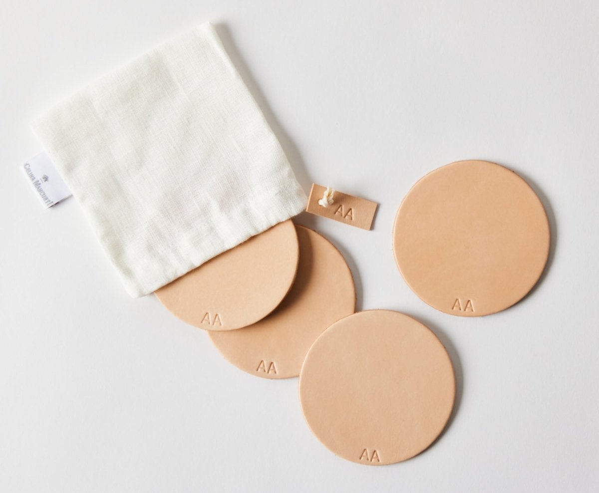 Celina Mancurti, LLC Monogram Leather Coasters