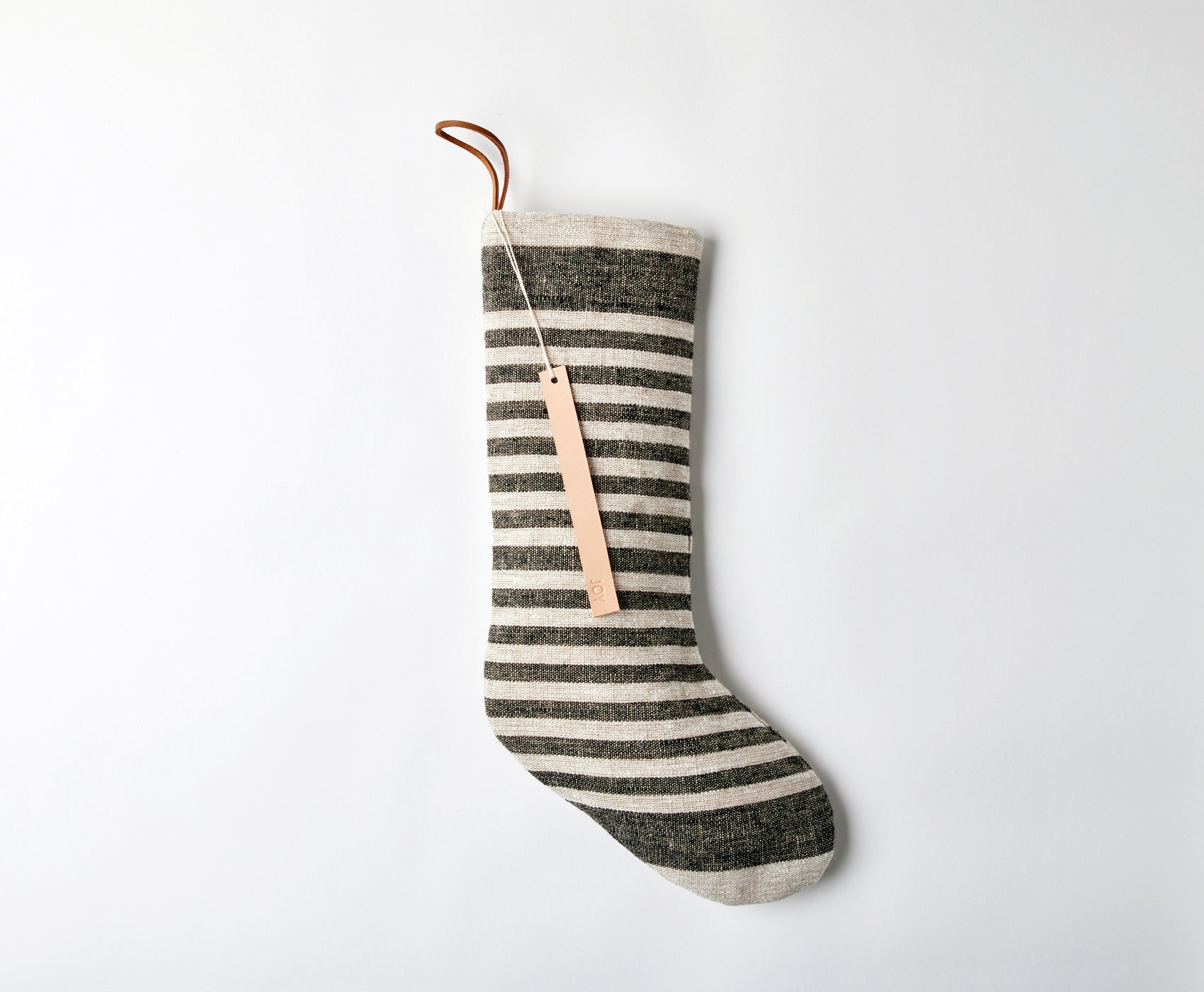 Personalized Linen Stocking - celina mancurti - Christmas stocking - Grey -Plain- No Leather Tag -Personalized Stockings