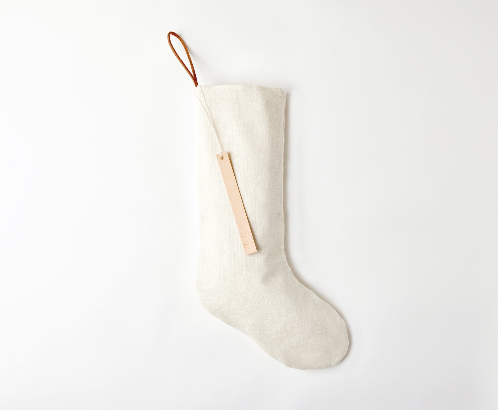 Personalized Linen Stocking - celina mancurti - Christmas stocking - Ivory -MOM -Personalized Stockings