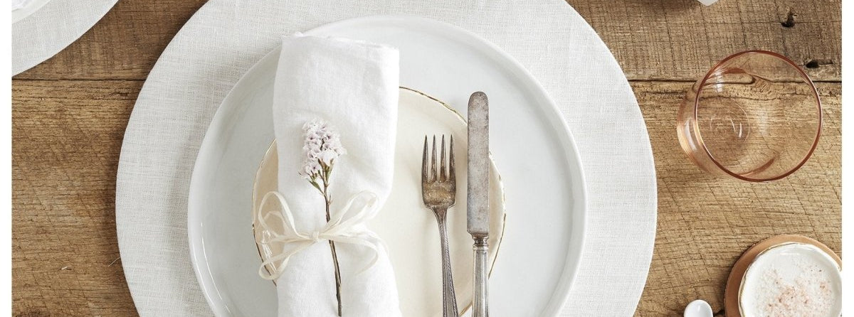 Placemat- With washable Linen Cover (Set of 2) - celina mancurti - placemat - Off-White - -white. blush. seafoam