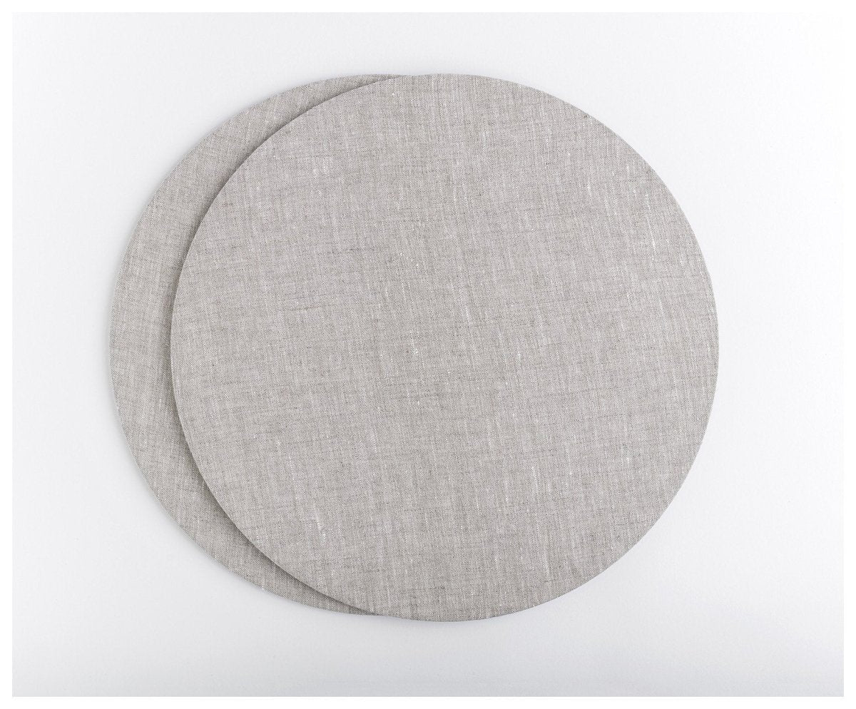 Placemats- Washable Linen Cover (Set of 2) - celina mancurti - placemat - Charcoal - -charcoal. navy. oatmeal