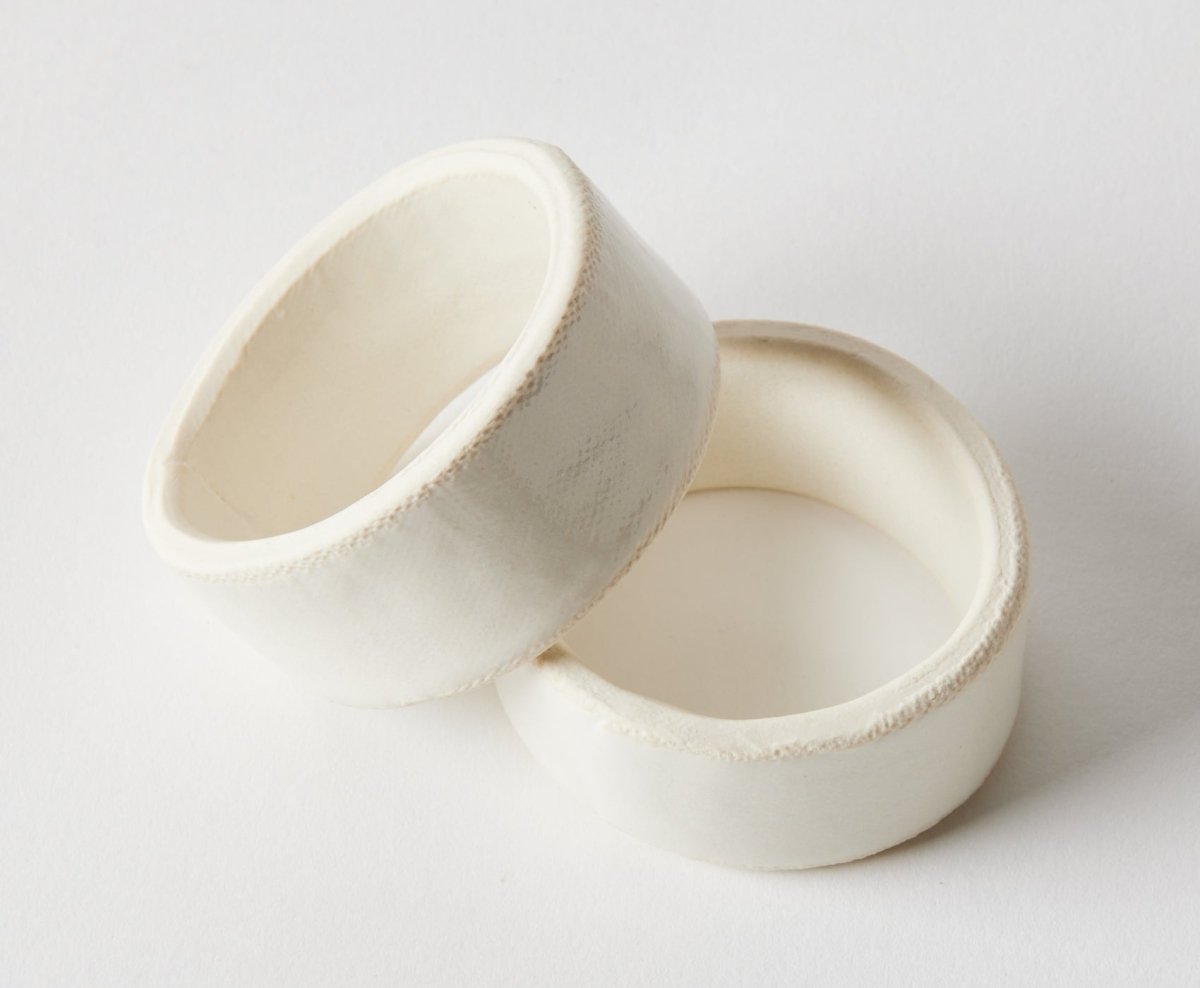 Porcelain Napkin Rings- Set of 2 - celina mancurti - napkin rings - -Handmade