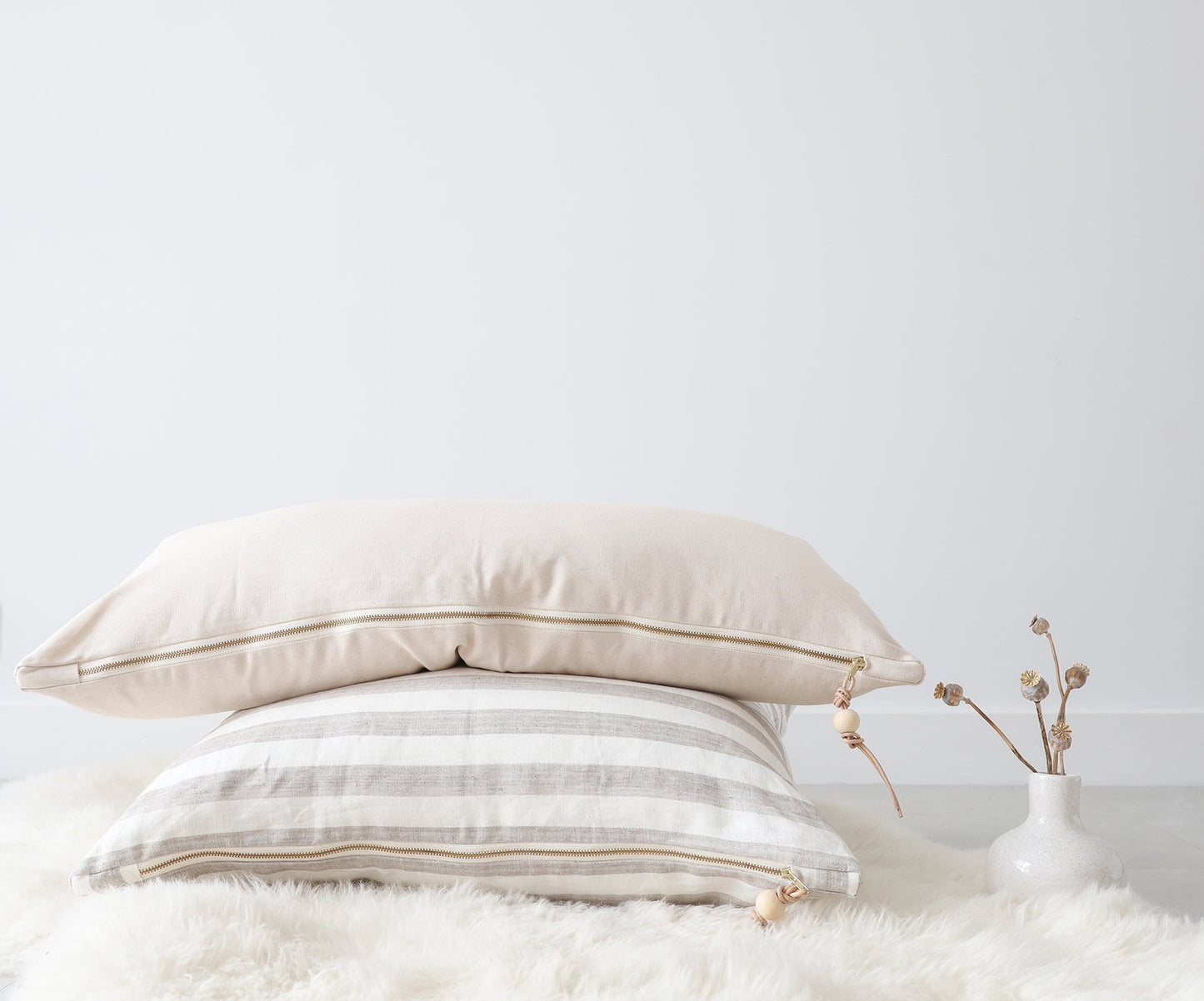 Pure Stripes- Linen Floor Pillow - celina mancurti - pillow - Cover + Insert - -Family-friendly pillow