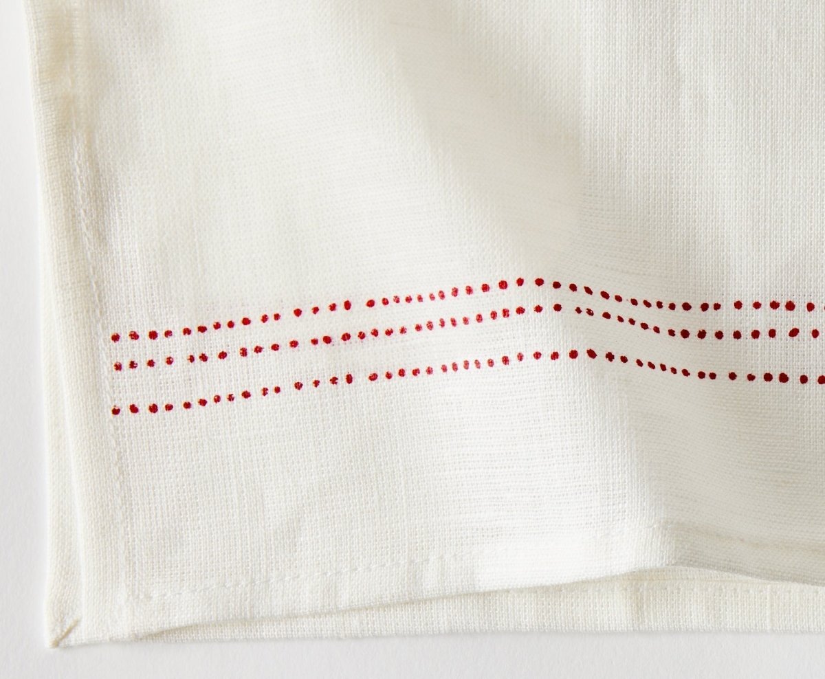 Red Dots Linen Napkins -Set of 2 - celina mancurti - napkins - -set of 2