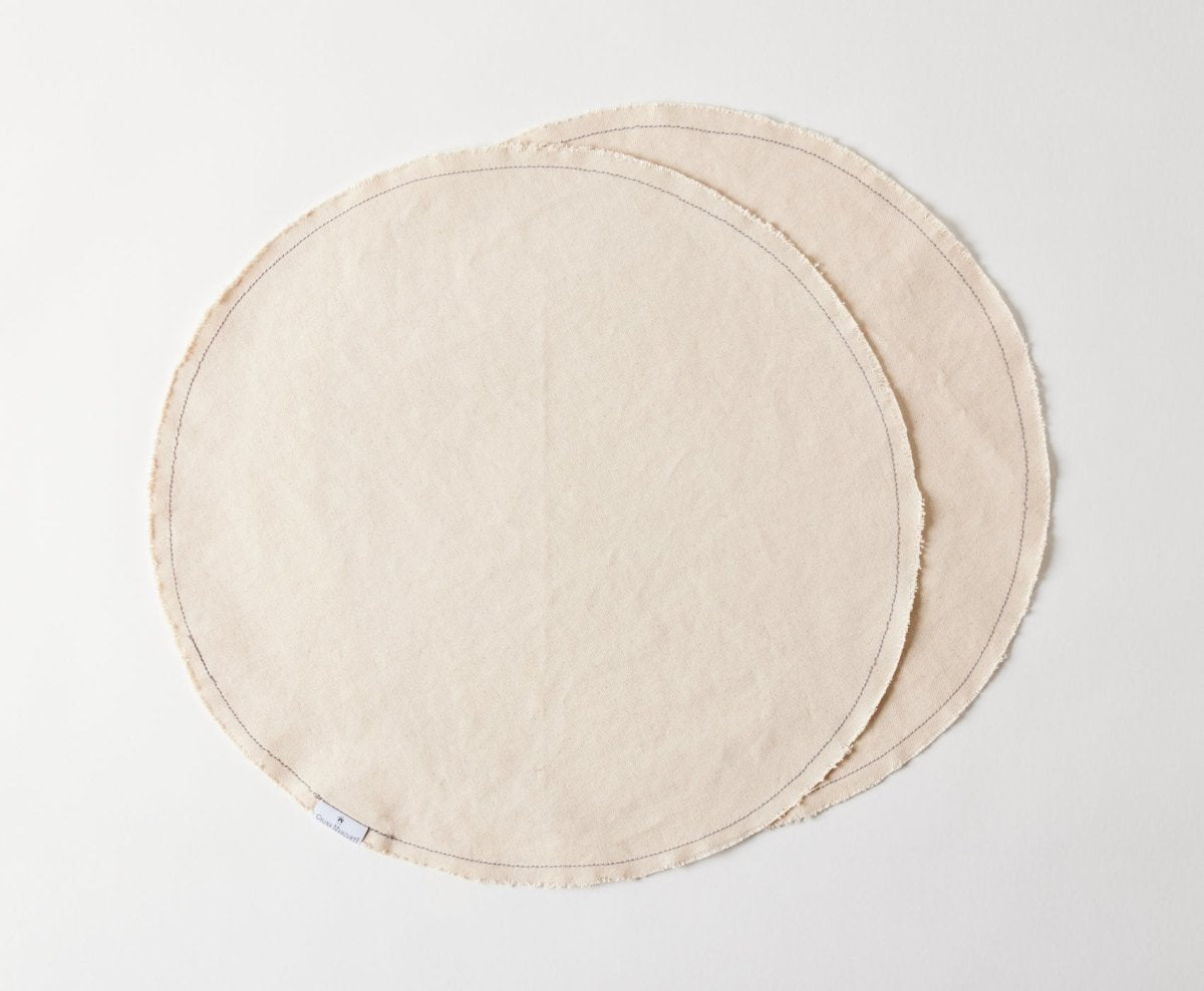 Round Placemats- Set of 2 - celina mancurti - Placemats - Ivory - -100% Cotton