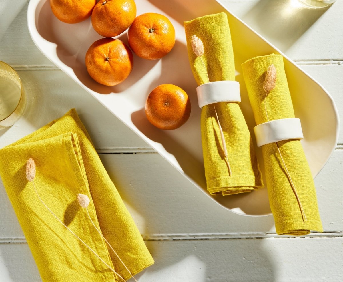 Saffron Linen Napkins (Set of 2) - celina mancurti - napkins - -set of 2