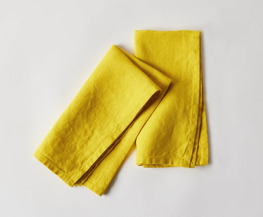 Saffron Linen Napkins (Set of 2) - celina mancurti - napkins - -set of 2
