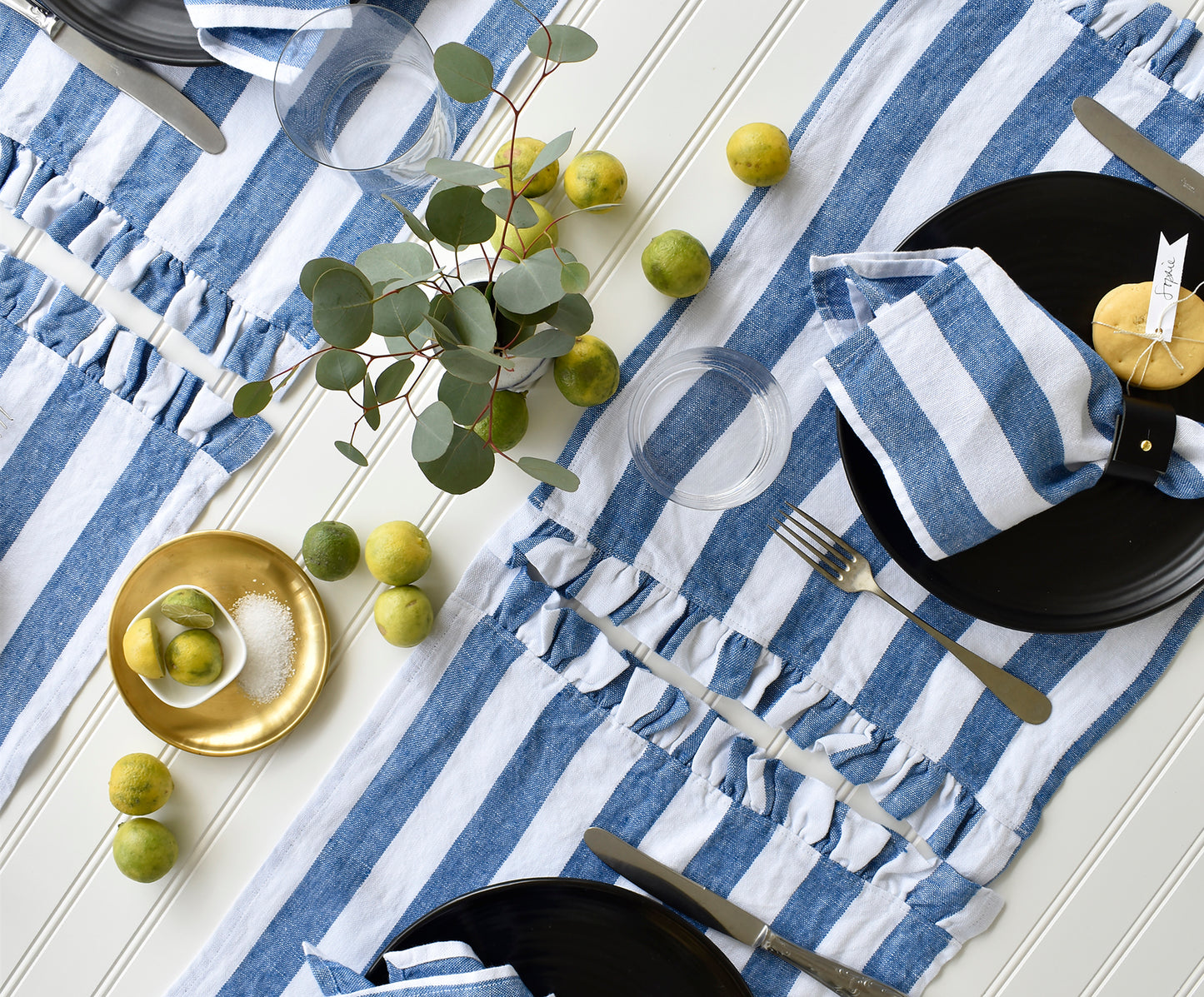 Santorini Ruffles Linen Placemat- Set of 2