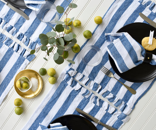 Santorini Ruffles Linen Placemat- Set of 2