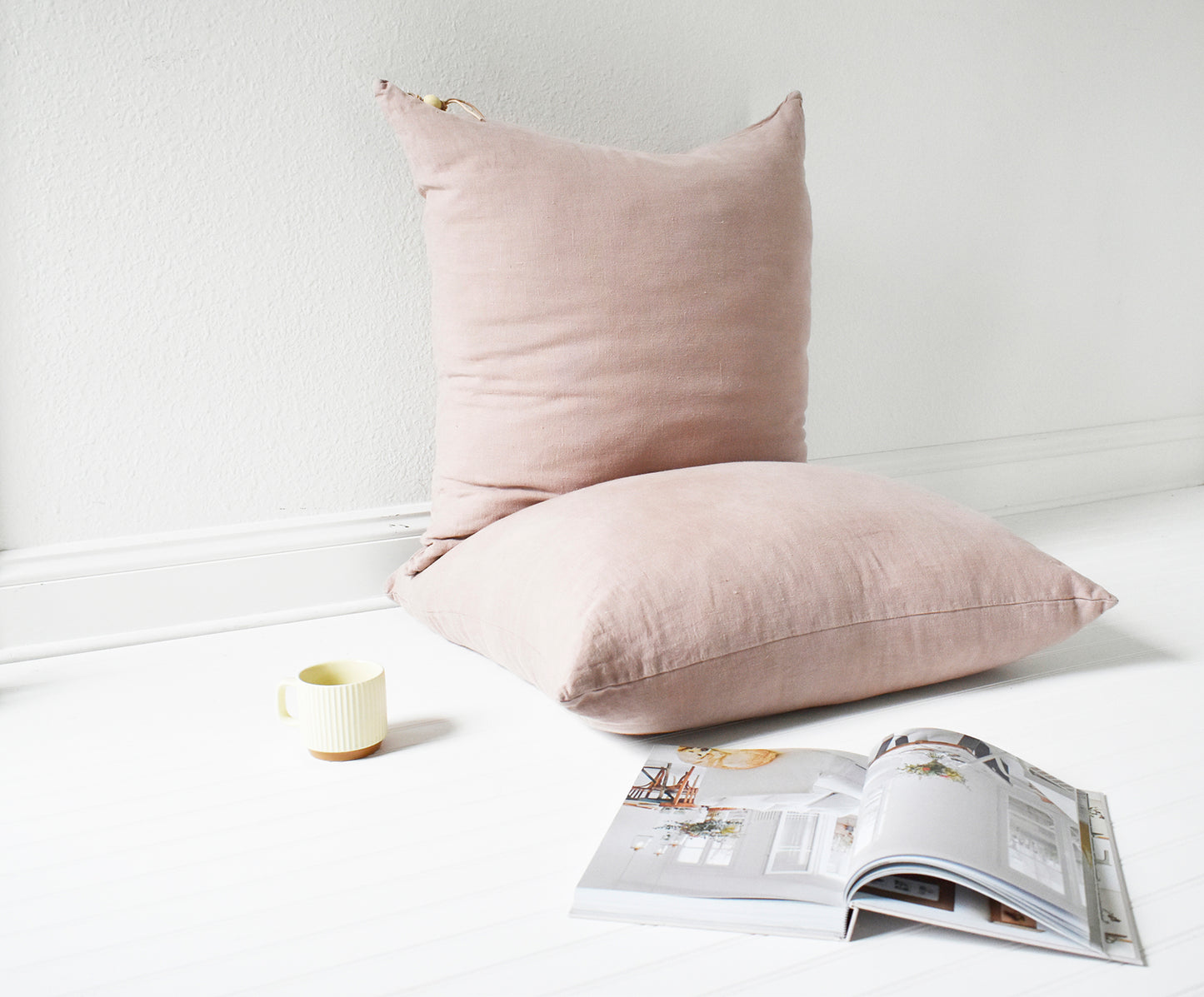 Shadow Rose Washed Linen Pillow