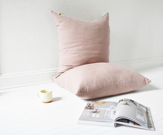 Shadow Rose Washed Linen Pillow