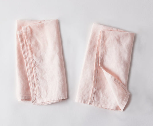 Soft Pink Linen Napkins ( Set of 2 ) - celina mancurti - napkins - -set of 2
