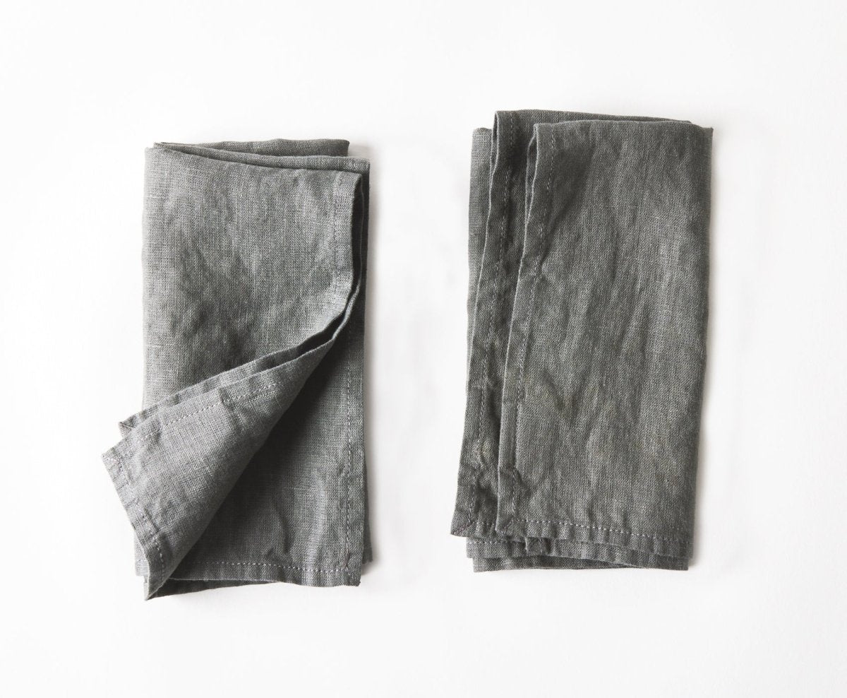 Steel Linen Napkins ( Set of 2 ) - celina mancurti - napkins - -set of 2