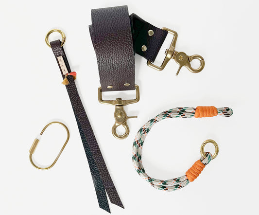 Studio #3 Charm Set – Handmade Leather and Rope Bag Charms