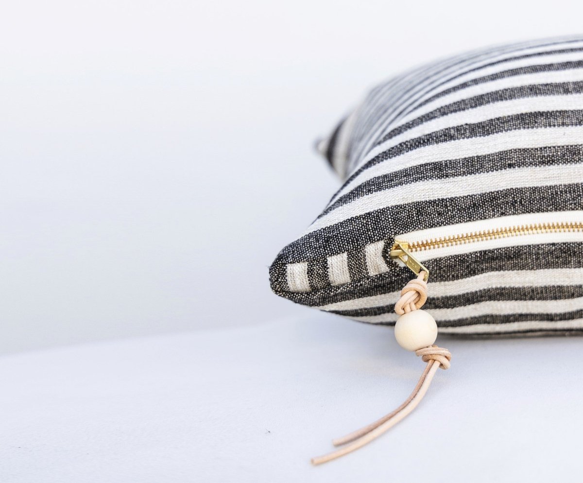 The Stripe Lumbar Pillow - Heavy Linen - celina mancurti - pillow - Cover + Insert - -celina mancurti